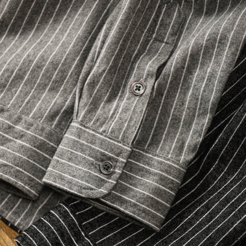 Relaxed Stripe Basic Long Sleeve Shirt P0826