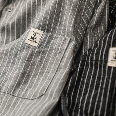 Relaxed Stripe Basic Long Sleeve Shirt P0826