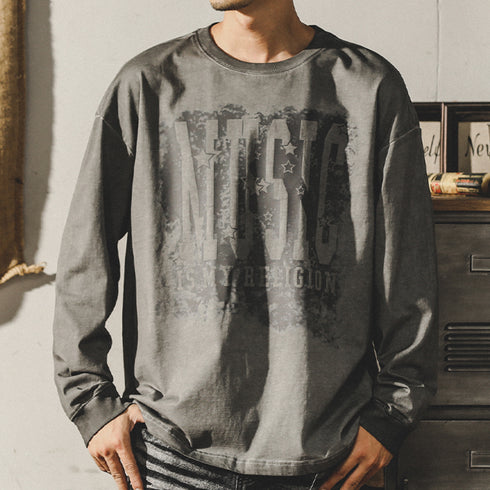 American Retro T-shirt Men's Long-sleeved P0835