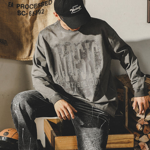 American Retro T-shirt Men's Long-sleeved P0835