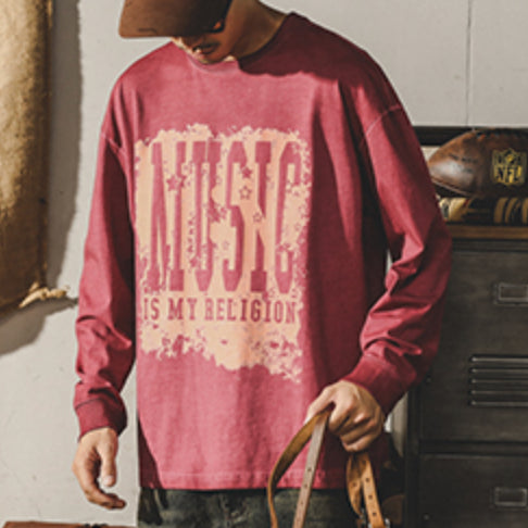 American Retro T-shirt Men's Long-sleeved P0835