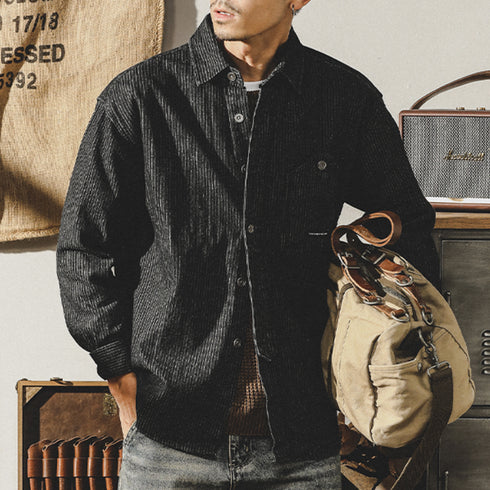 Long-sleeved Casual Vintage Workwear P0840