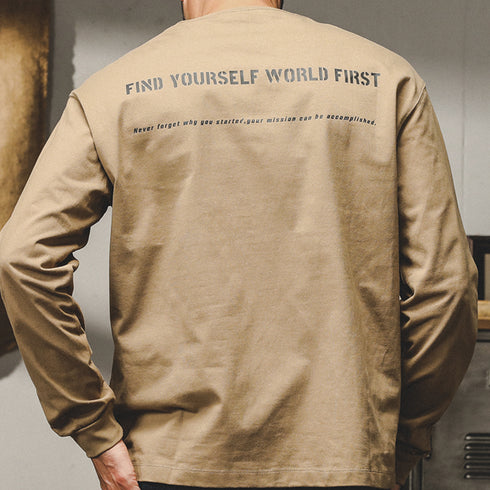 America T-shirt Men's Long-sleeved P0848