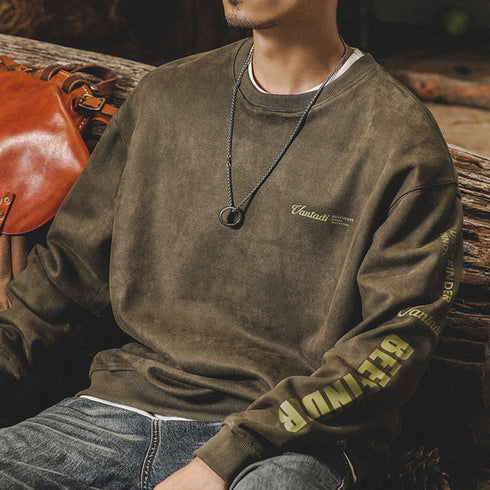 Distressed Drape Sweatshirt P0854