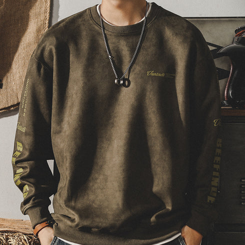 Distressed Drape Sweatshirt P0854