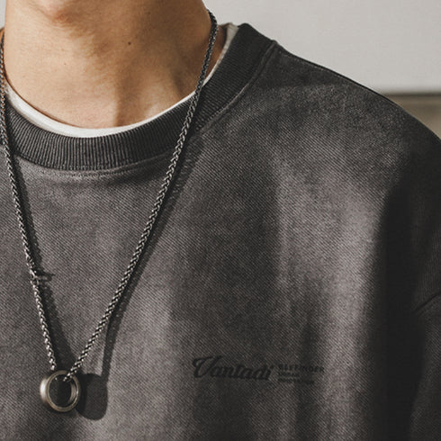 Distressed Drape Sweatshirt P0854