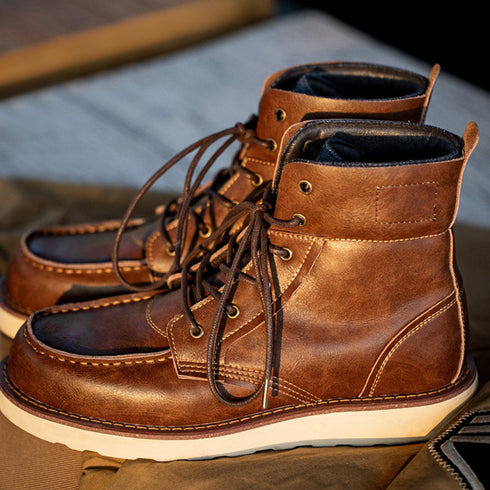 Denim High Top Work Boots P0879