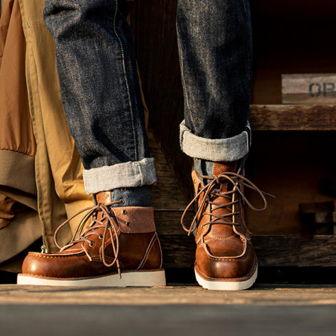 Denim High Top Work Boots P0879