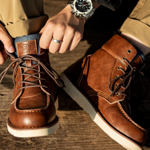 Denim High Top Work Boots P0879