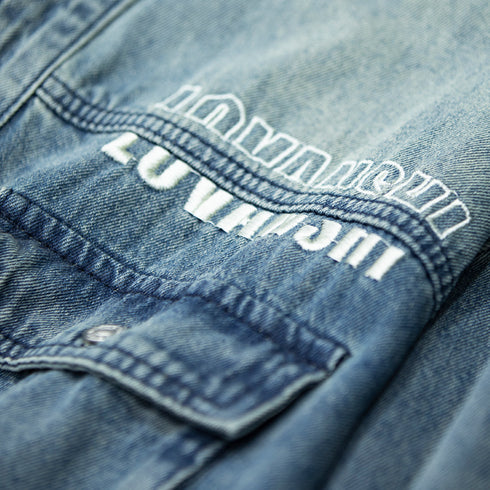 American Retro Long-sleeved Denim Shirt P0889