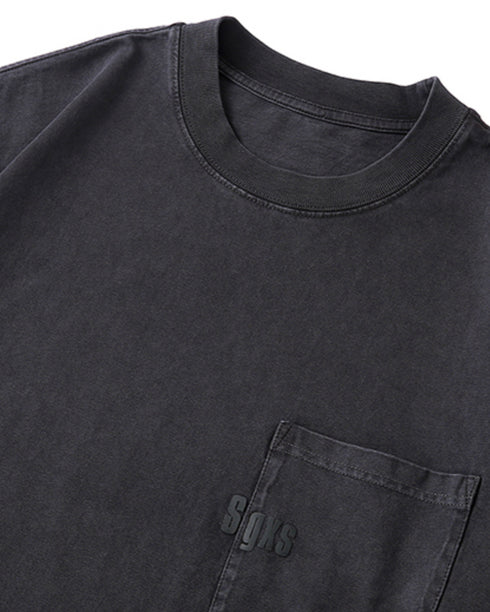 Vintage Pocket Crewneck Short T-shirt P0893