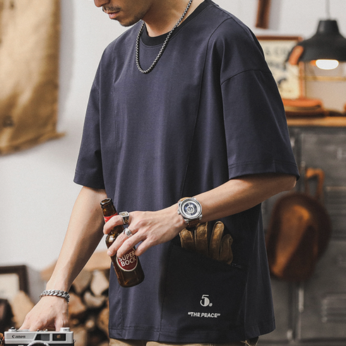 【OUTLET/即納】アシンメトリーポケット半袖Tシャツ P0920