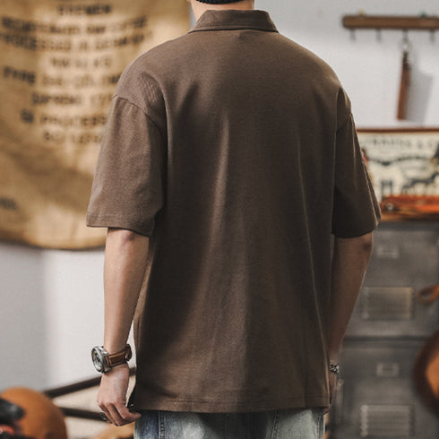 American Retro Polo Shirt Short-sleeved P0925
