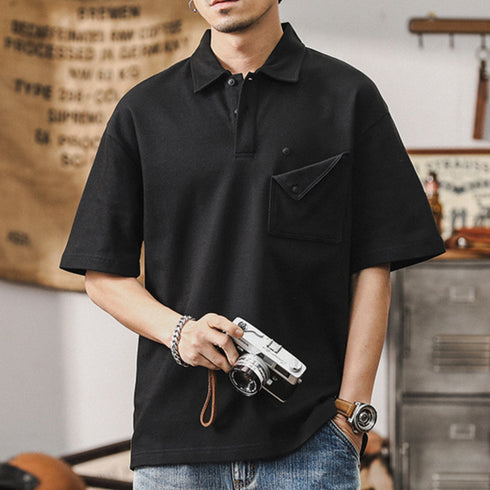 American Retro Polo Shirt Short-sleeved P0925