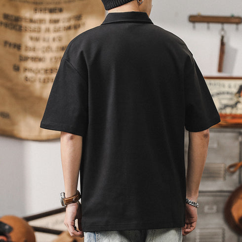 American Retro Polo Shirt Short-sleeved P0925