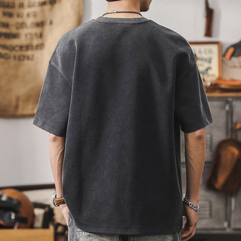 Front Pocket Retro T-shirt P0936