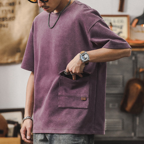 Front Pocket Retro T-shirt P0936