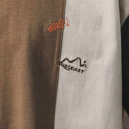 Contrast Color Short-sleeved T-shirt P0938