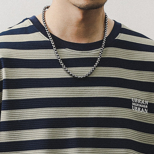 Short-sleeved T-shirt Striped Top P0961