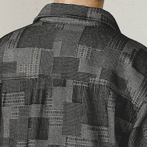 Plaid Denim Shirt Short-sleeved P0985