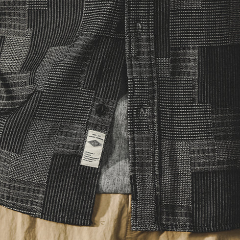 Plaid Denim Shirt Short-sleeved P0985