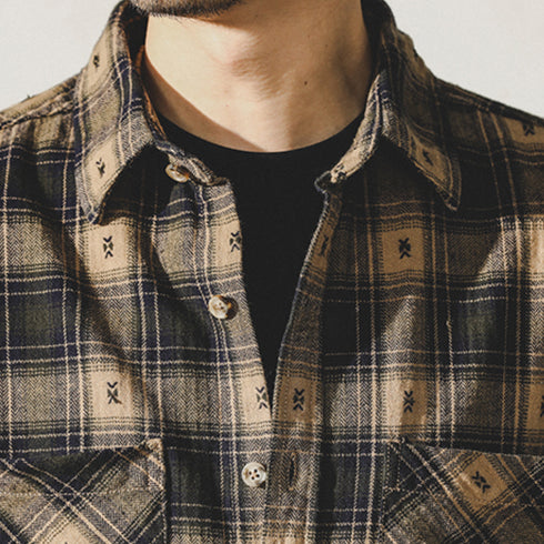 Casual Embroidered Jacquard Shirt P0991