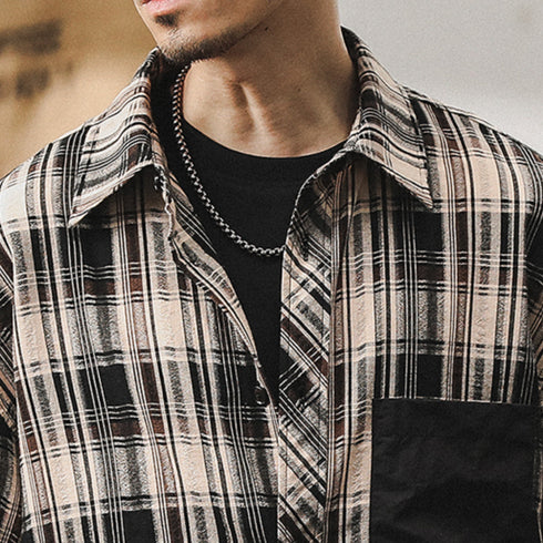 Plaid Shirt Short-sleeved P0992