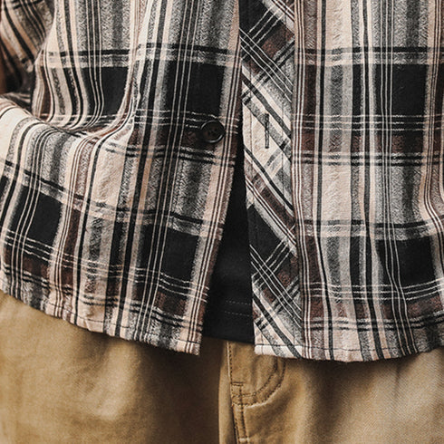 Plaid Shirt Short-sleeved P0992