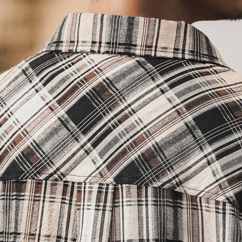 Plaid Shirt Short-sleeved P0992