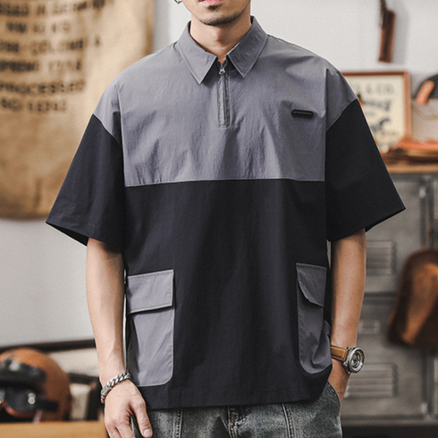 【OUTLET/即納】コントラストカラーステッチシャツ P0996