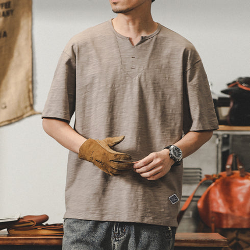 Bamboo Texture Henry Shirt P0997