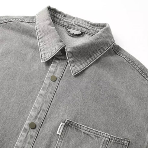 Washed Denim Shirt Short Sleeve P1025