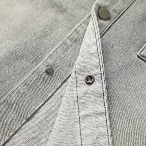 Washed Denim Shirt Short Sleeve P1025