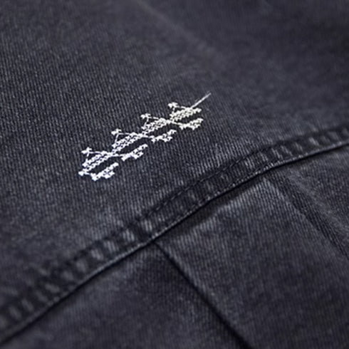 Embroidered Casual Denim Shirt P1134