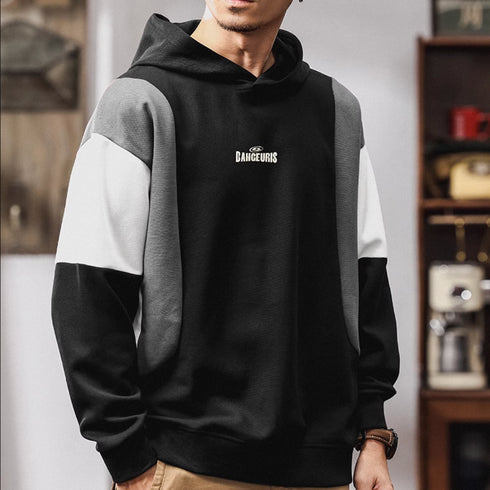 Loose Color Block Hooded Casual P1187
