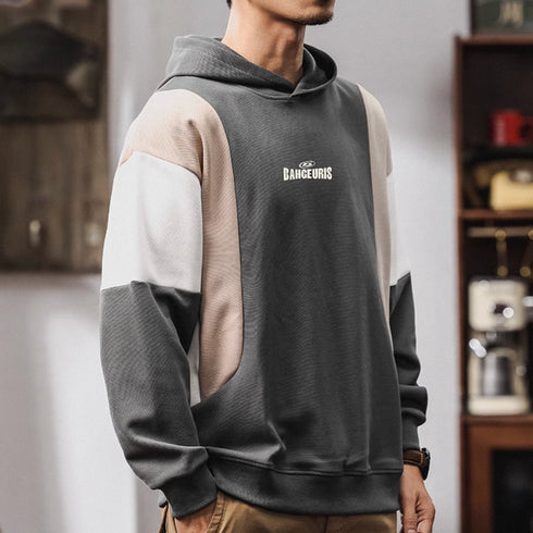 Loose Color Block Hooded Casual P1187
