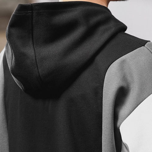 Loose Color Block Hooded Casual P1187