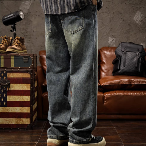 Loose Straight Wide Leg Jeans P1195
