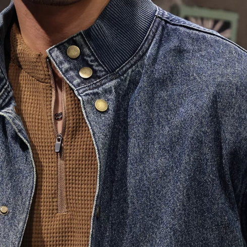 Denim Retro Distressed Motorcycle Jacket P1205