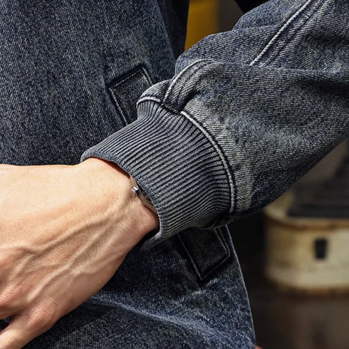 Denim Retro Distressed Motorcycle Jacket P1205