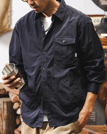 Tactical Pocket Long-Sleeve Casual Shirt P1313