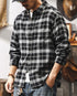 Faded Plaid Long Sleeve Cotton Shirt P1316