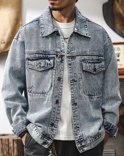 Retro Blue Stonewashed Denim Jacket P1319