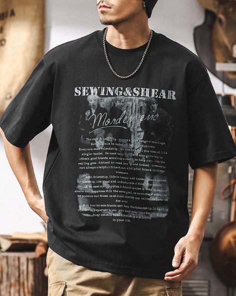 Grunge Taste Photo Graphic Short Sleeve T-Shirt P1322