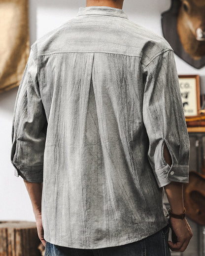 Vintage Shade Natural Style Three Quarter Sleeve Shirt P1327