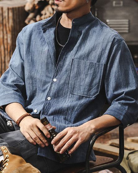 Vintage Shade Natural Style Three Quarter Sleeve Shirt P1327