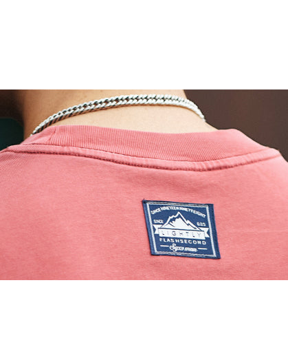 Letter Patch Pocket Logo Embroidery Short Sleeve T-Shirt P1365