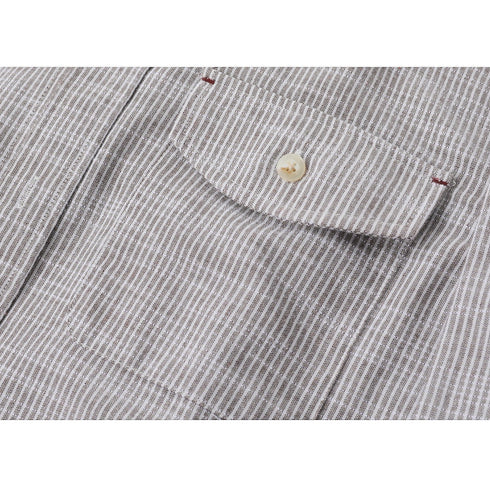 クラシックストライプワークシャツ P2016