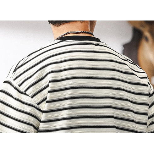 マルチボーダークルーネック半袖Tシャツ P2021