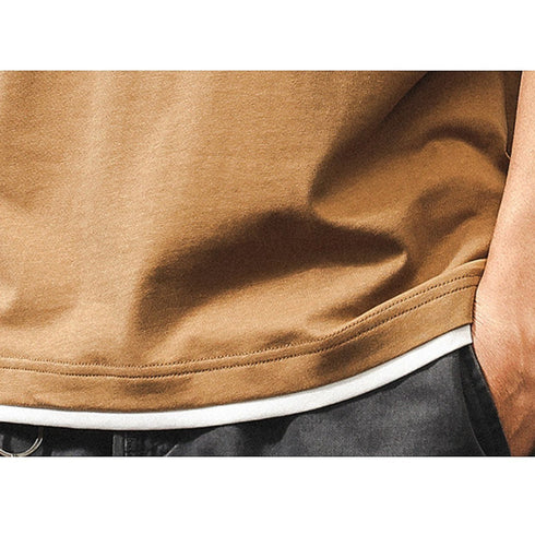 キーネックレイヤード半袖Tシャツ P2020